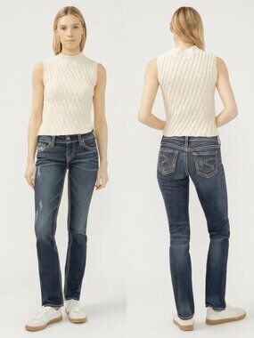 Silver Jeans Suki Mid Rise Straight Leg Jeans Women's Size 26/32